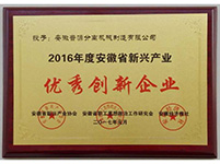 2016年度安徽省新興產(chǎn)業(yè)“優(yōu)秀創(chuàng)新企業(yè)”(Anhui emerging?industry